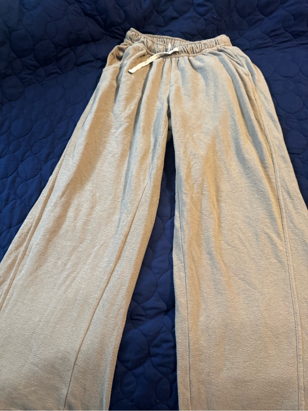 aerie taupe cozy lounge pants with elastic waist